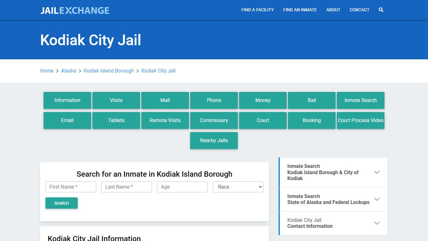 Kodiak City Jail Roster Lookup, AK, Inmate Search - Jail Exchange