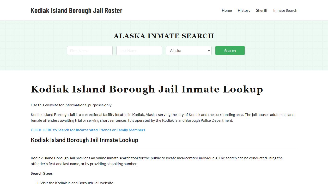 Kodiak Island Borough Jail Roster Lookup, AK, Inmate Search