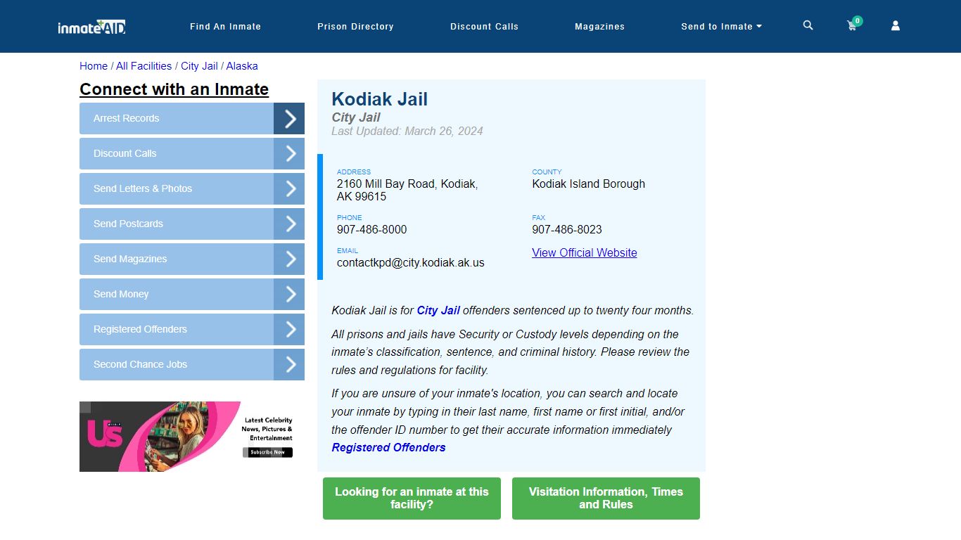 Kodiak Jail | Inmate Locator